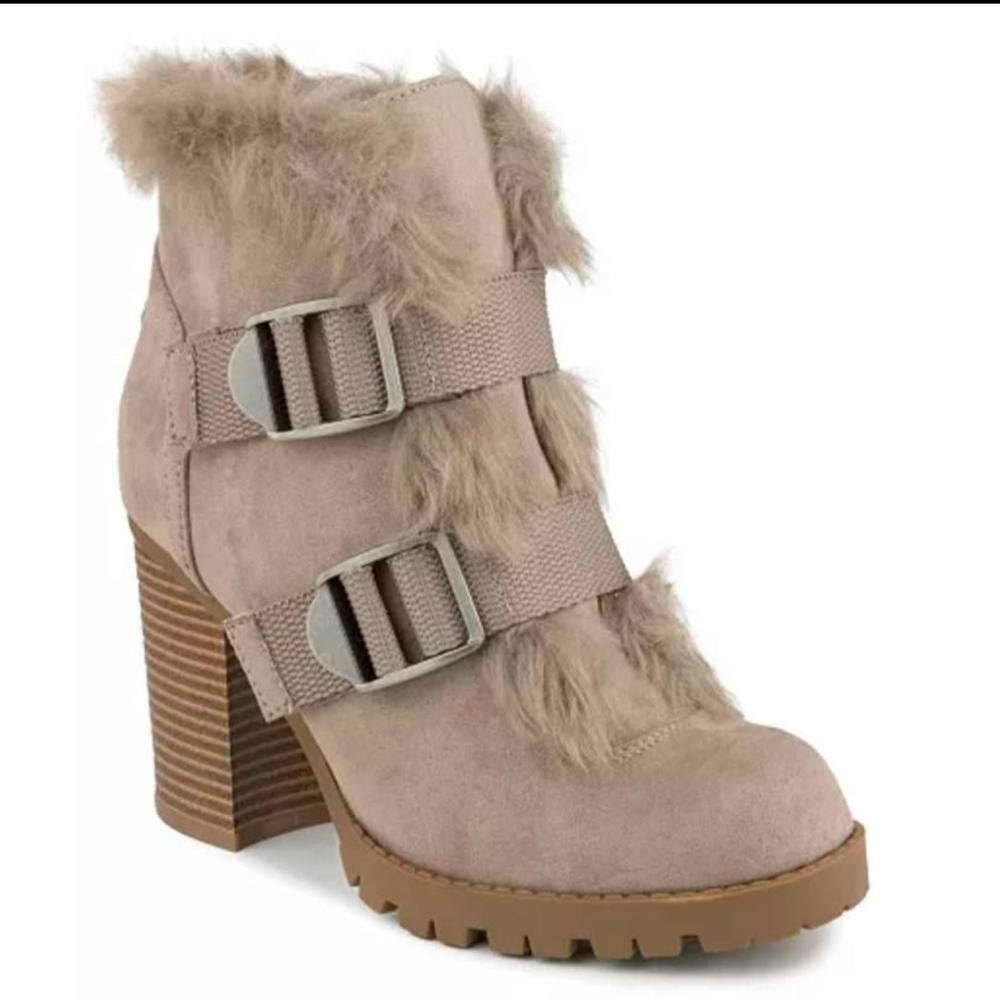 Sugar Rattle Fuzzy Heeled Hiker Boot
